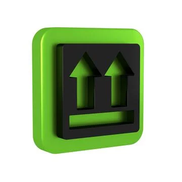 Black This side up icon isolated on transparent background. Two arrows indi.. Stock Illustration