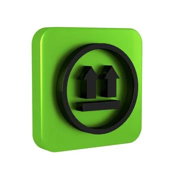 Black This side up icon isolated on transparent background. Two arrows indi.. Stock Illustration