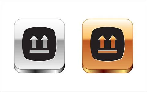 Black This side up icon isolated on white background. Two arrows indicating top Stock Illustration