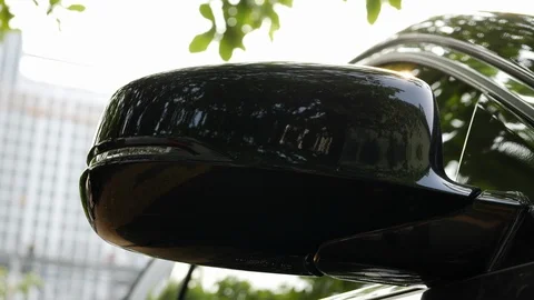 Black side mirror part of vehicle car Stock Footage 89215355