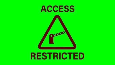 Black sign access restricted red flash light animation Video stock 340897652