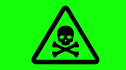 Black sign skull crossbones line boil effect animation 스톡 동영상 342830126