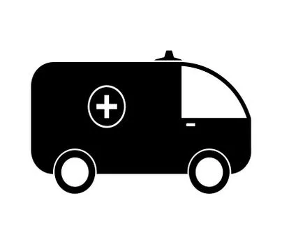 Black silhouette ambulance vector Stock Illustration