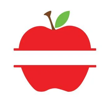 A black silhouette of an apple fruit featuring a horizontal gap across the ce Stock Illustration