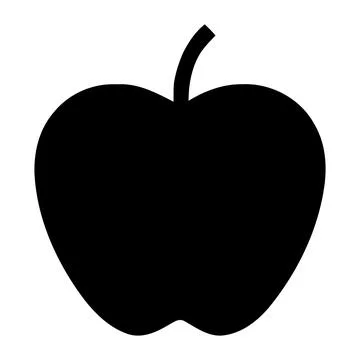 Black silhouette apple icon with stem Vector Stock Illustration