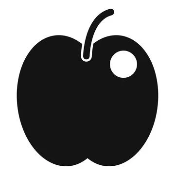 Black silhouette of an apple on white background Stock Illustration