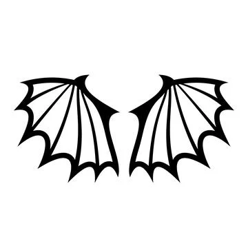 Black Silhouette of Bat Wings Vector Illustration Stock Illustration