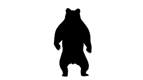 Black silhouette of a bear. Motion Graphics. Computer Animation. Isolated. Loop. Stock Footage 95752448