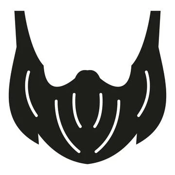 Black silhouette beard icon representing grooming and style Stock Illustration