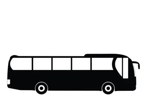 Black silhouette of a bus Stock Illustration
