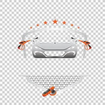 Black Silhouette Of A Car Being Washed washing spray nozzles Stock Illustration