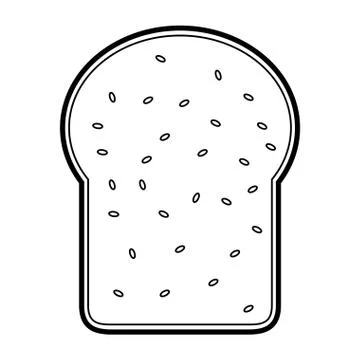 Black silhouette cartoon slice of bread 스톡 일러스트
