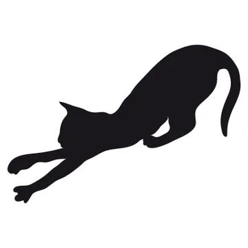 Black silhouette of cat Stock Illustration