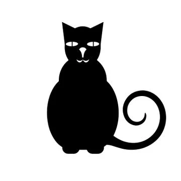 Black silhouette cat vector Stock Illustration
