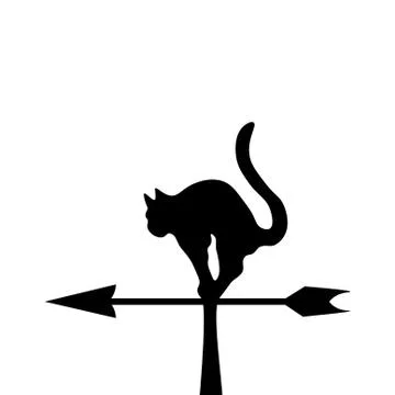 The black silhouette of a cat in a wind vane Stock Illustration