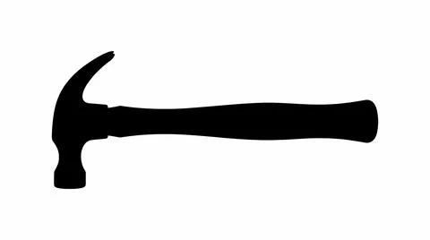 Black Silhouette of a Claw Hammer Illustration