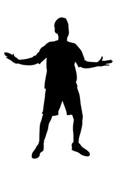 Black silhouette of dancing man. Vector illustration Stock Illustration