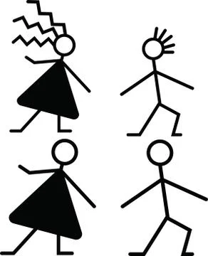 .Black silhouette of dancing people, vector Stock Illustration