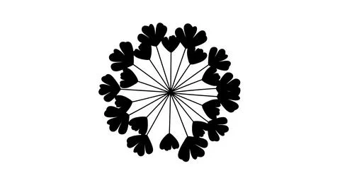 A black silhouette of a dandelion clock Stock Illustration