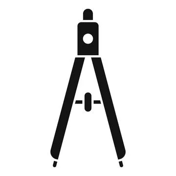 Black silhouette of a drafting compass Stock Illustration