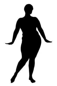 Silhouettes Slip Girl Fat Woman Stock Illustration 121442206