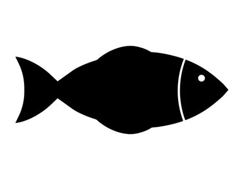 Black silhouette fish vector Stock Illustration