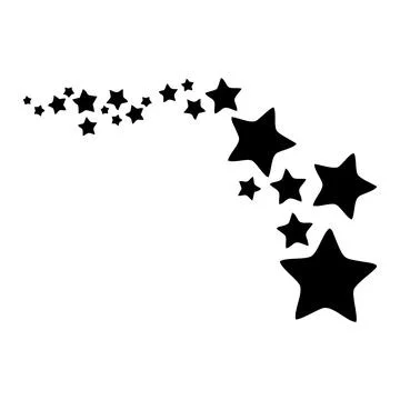 Black silhouette of a five-pointed star on a white background. Stock Illustration