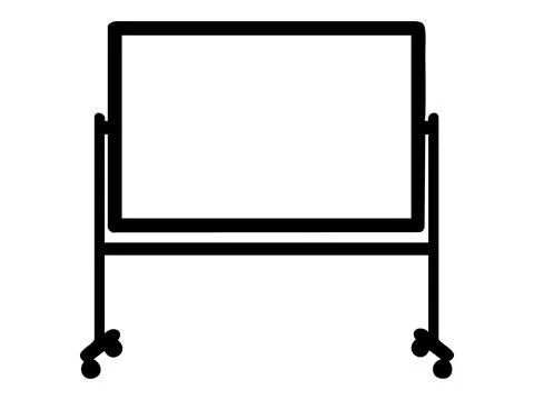 Black silhouette of flip chart on stand, isolated on white background, graphic Stock Illustration