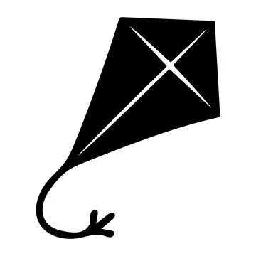 Black silhouette of flying kite, vector of carefree flying kite Stock-Illustration