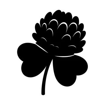 Black silhouette of a fourleaf clover vector Stock Illustration