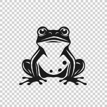 Black silhouette of a frog, toad on white background. Stock Illustration