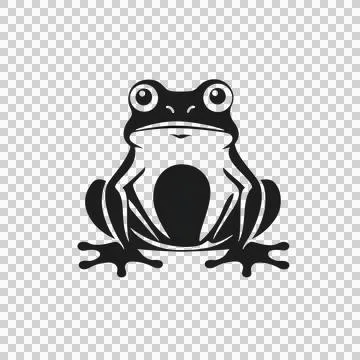 Black silhouette of a frog, toad on white background. Иллюстрация