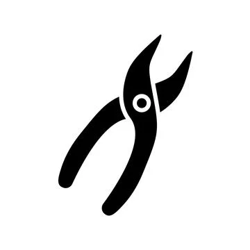 Black Silhouette of Garden Pruning Shears on White Background Stock Illustration