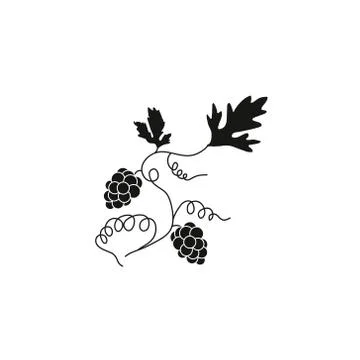 Black silhouette of grapes. Vector Stock Illustration