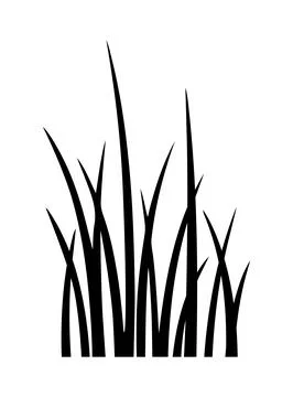 Black silhouette grass blades with sharp tips standing upright Ilustración de archivo