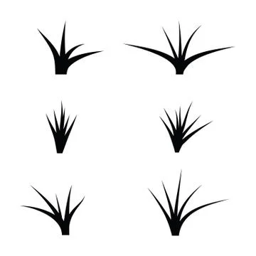 Black  silhouette of grass Stock Illustration