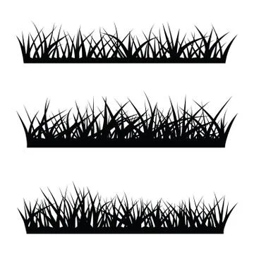 Black  silhouette of grass Illustrazione stock