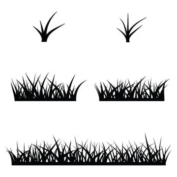 Black  silhouette of grass Stock Illustration