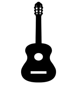 Black silhouette guitar vector Stock Illustration