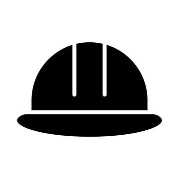 Black silhouette of a hard hat design suitable for construction themes Stock Illustration