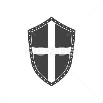 Round shields icons set stock vector. Illustration of knight