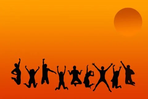 Black silhouette of a jumping Stock Illustration