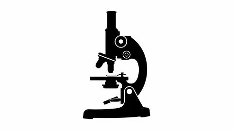 Black Silhouette of a Laboratory Microscope Stock Illustration