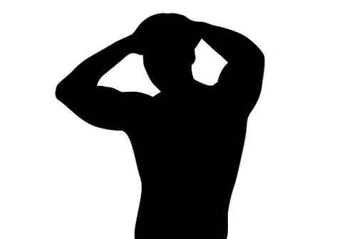 Black silhouette man Stock Illustration