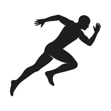 Black silhouette of a man running vector Stock Illustration