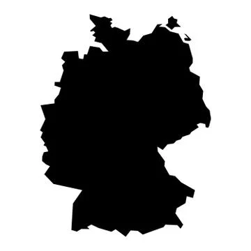 Black silhouette map of Germany Stock Illustration