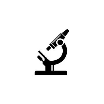 Black silhouette of a microscope, ideal for science and research themes 스톡 일러스트