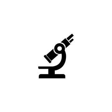 Black silhouette of a microscope, ideal for science and research themes Stock Illustration