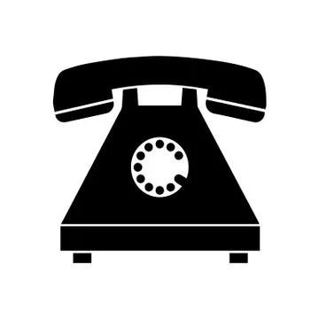 Black silhouette old telephone vector Stock Illustration