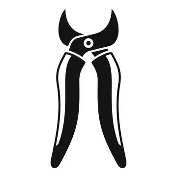 Black silhouette of a pair of pruning shears for gardening Stock Illustration